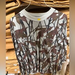 Vintage Gray Mirage Camouflage Long Sleeve Shirt